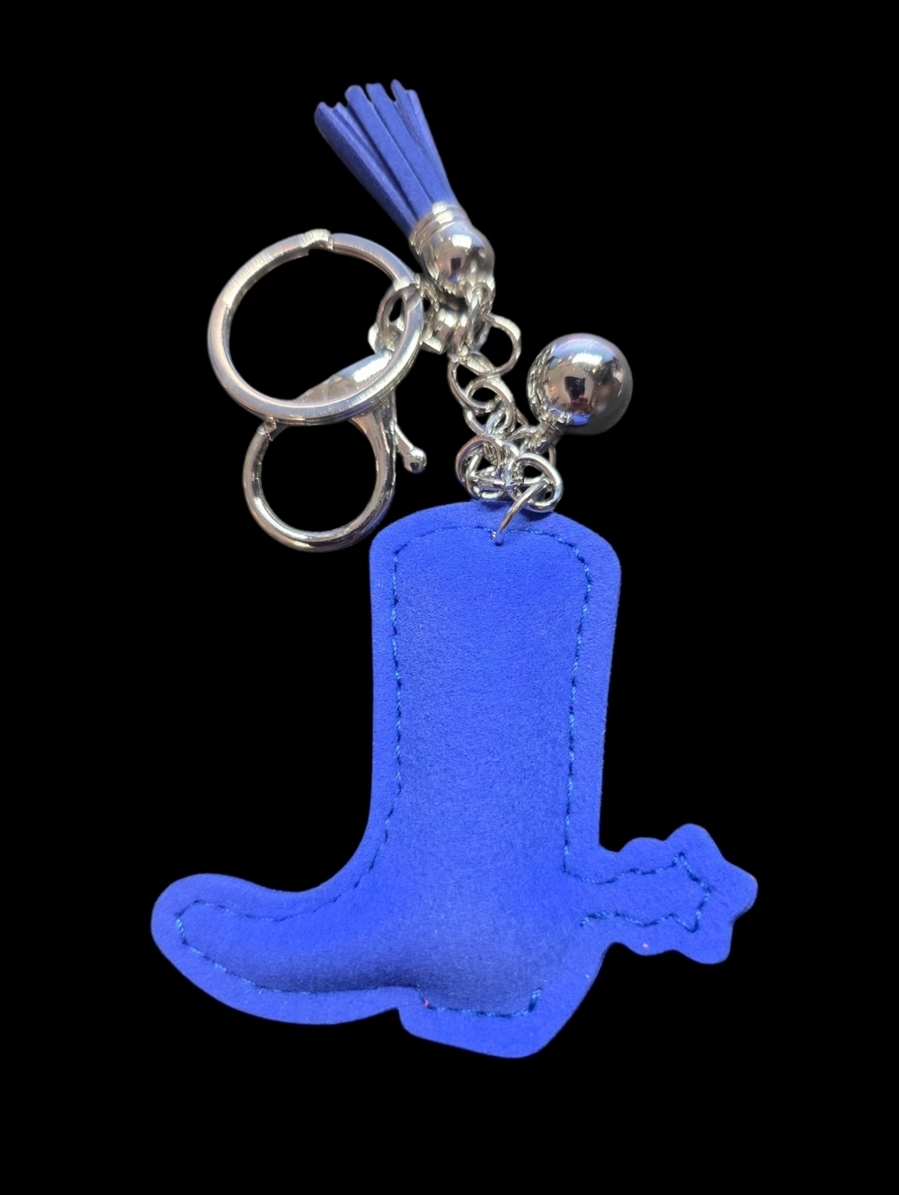 Blue Rhinestone Boot Bag Charm Keychain - Picture 2 of 2